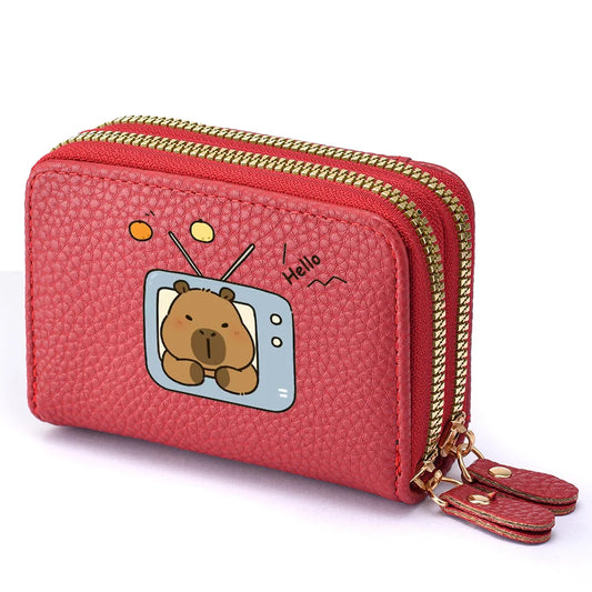 Capybara Wallet Anime Credit Card Holder Cartoon Girl PU Leather Cute Wallet Girl's Birthday Gift