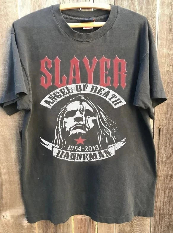 American Killer Graphic Retro Charcoal Neutral Shirt Men's T-Shirt Summer New Retro Men's and Women's Streetwear