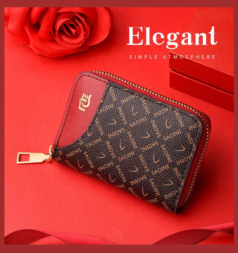 New Women's Small Wallet Premium Sense Personality Lady Credit Card Holder Fashion Multi-Slot Zipper Credit Card Wallet  Women's