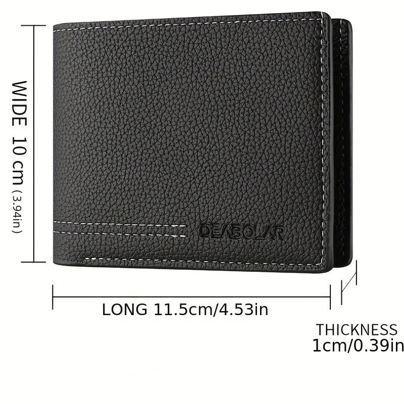 Men New Minimalist Wallet Ultra-thin PU Leather Multi-slot Newly Designed Wallet
