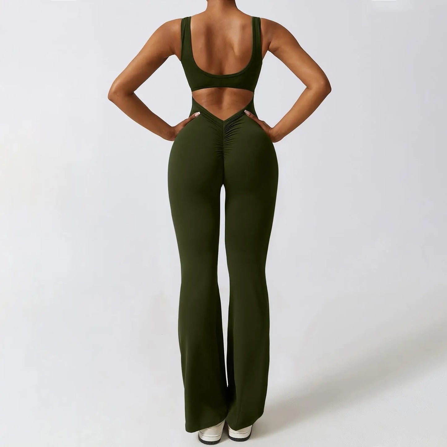 2025 Summer New Women's Slim Hip Lift Backless Bodysuit Sexy Hottie Pullover Bodysuit Sports Yoga Wear