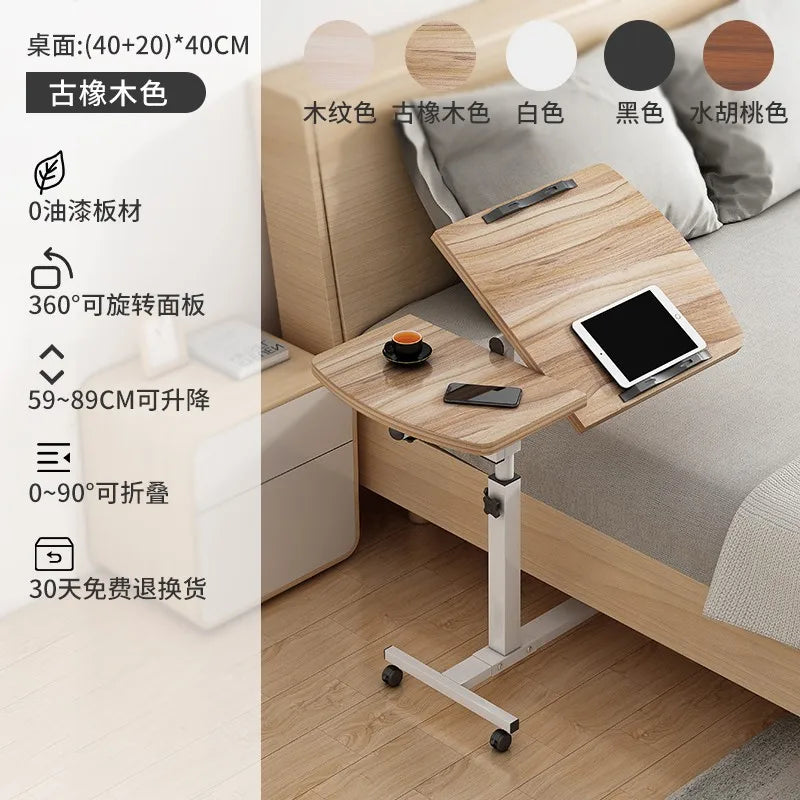 Mobile Computer Desk Study Table Laptop Stand Shelf Bedside Table Laptop Adjustable Desk PC Bed Table For Home Room Furniture