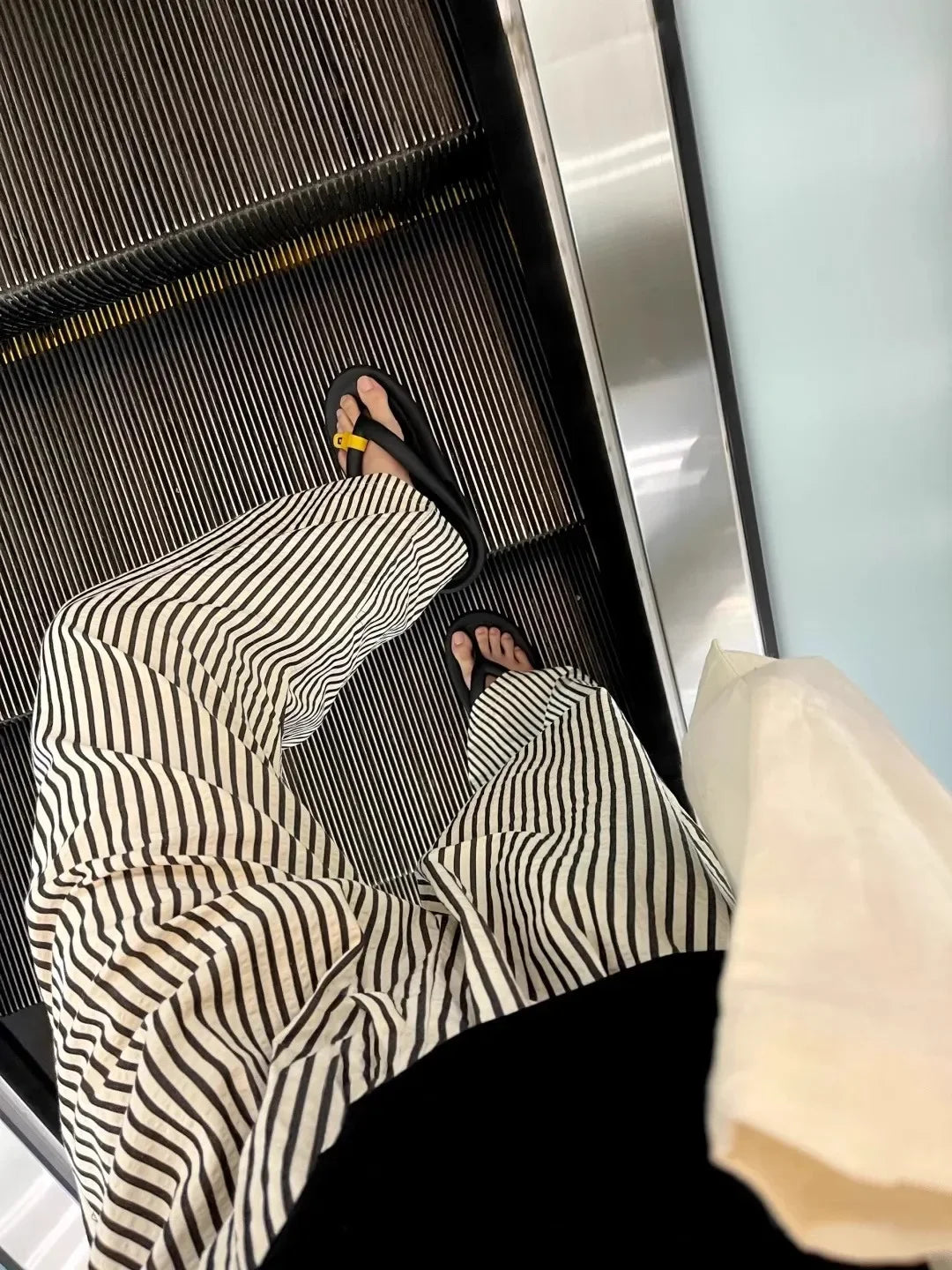 Pajama Pants Striped Spring Summer Long Premium Feeling Home Pants Student Straight Pants Elastic Waist Women Sleeping Pants