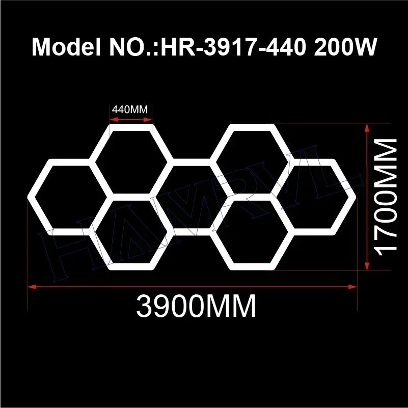 Cutomized Barbershop Hair Salon Led Ceiling Light Hexagon Garage Light Warm/Natural white 3000K 4000K Honeycomb Lighting For Car