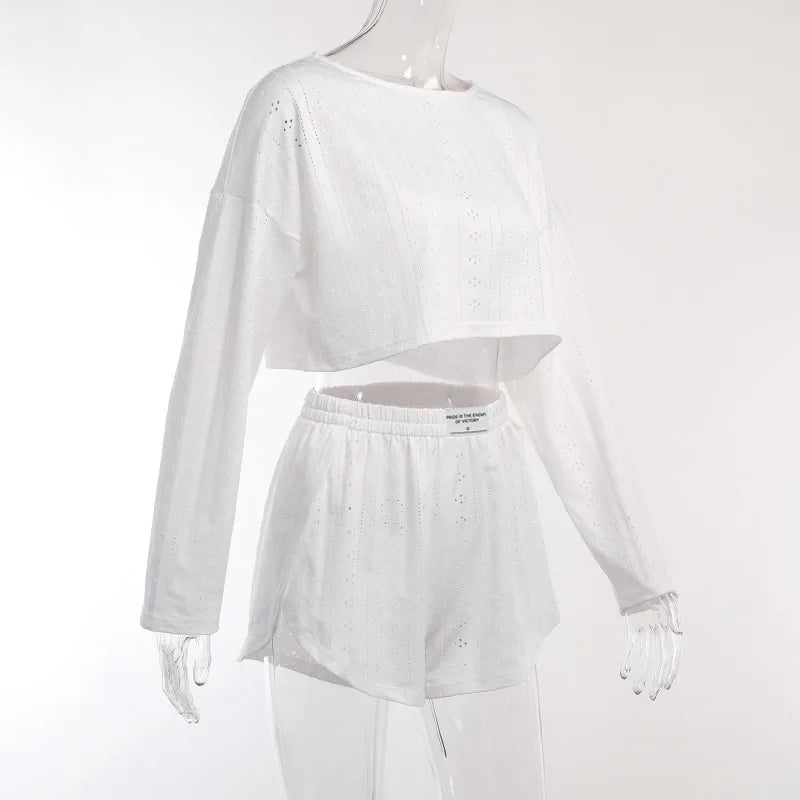 Women Fashion Slim Pajamas Set Two-Piece Suits Sleepwear Loungewear Solid Pajama Ladies Pijama Homewear Soft Leisure Nightwear