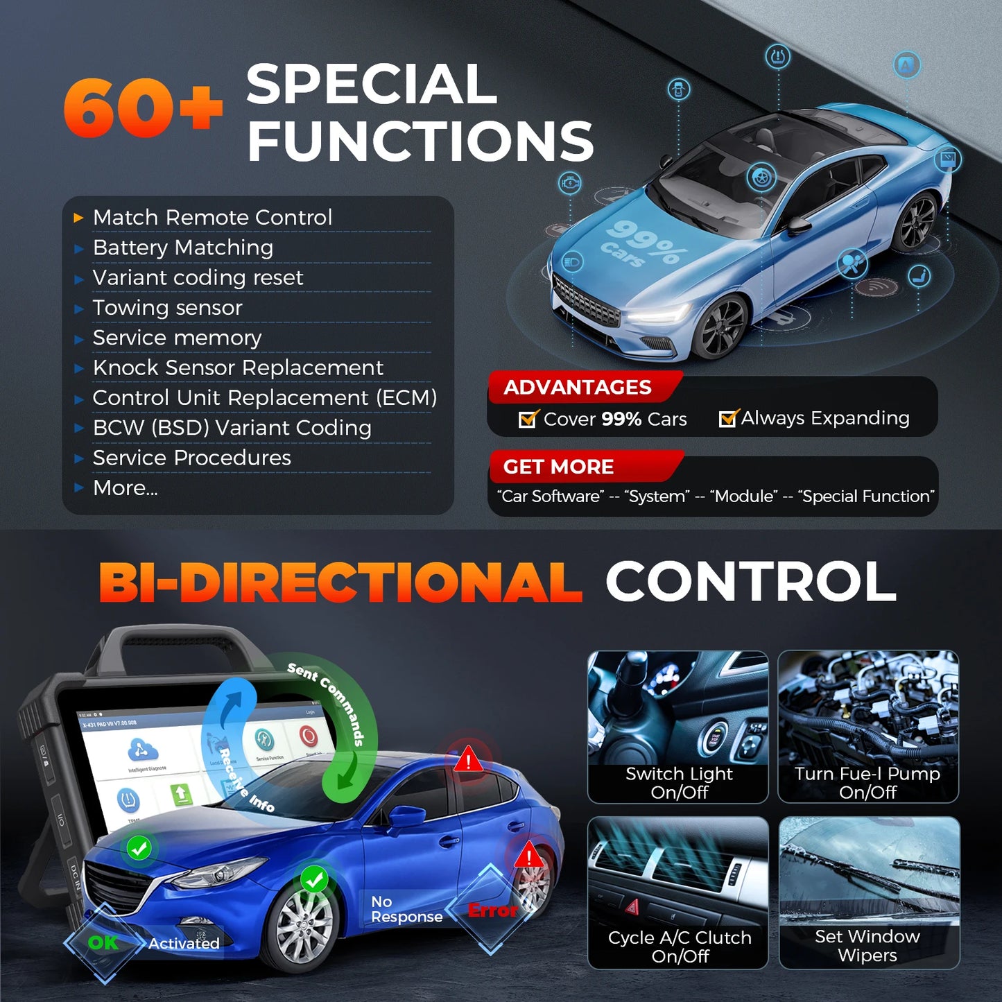 New LAUNCH X431 PAD 7 & X-PROG3 Set Automotive Diagnostic Tool PADVII All Key Lost Key Programmer Immobilizer