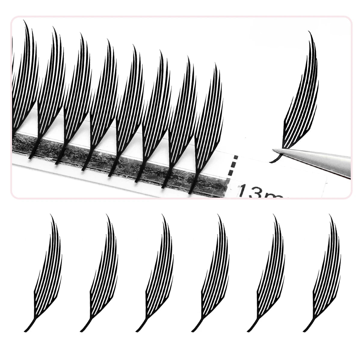 ARISON Comic Leaf Lashes Plume Spire Premade Fan Eyelash Extensions Automatic Flowering Individual Volume False Lashes