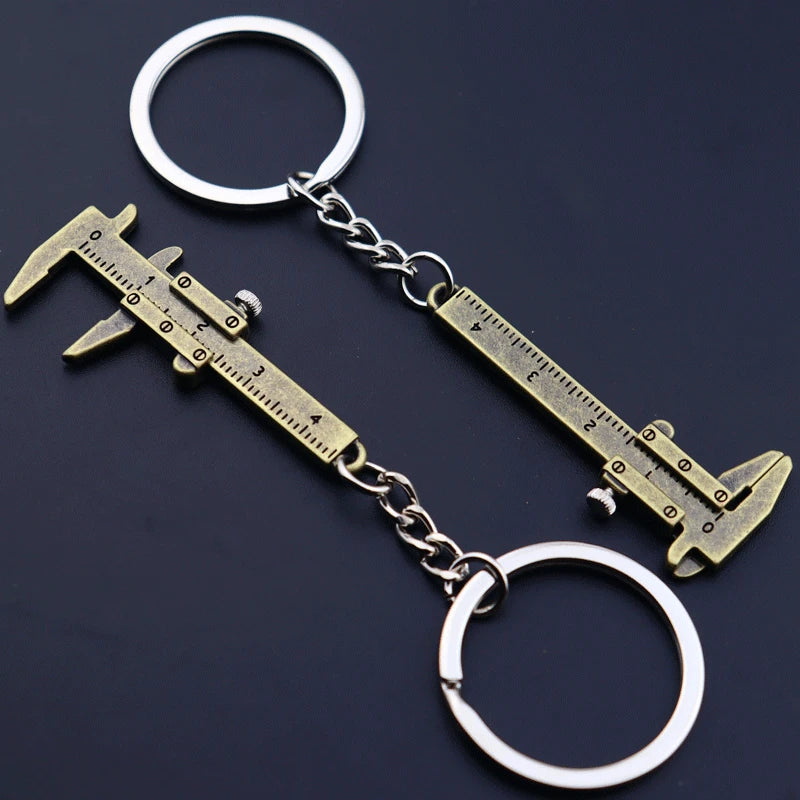 New Fashion Car Key Mini Vernier Caliper Portable 0-40mm keychain Measuring Gauging Tools Car Turbo key Chain Ring Ruler Caliper