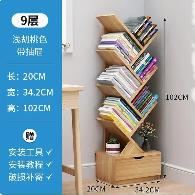 Modern Children's TreeShaped Bookshelf  FloortoCeiling Design, Living Room Storage Bookcase, Innovative Home Library