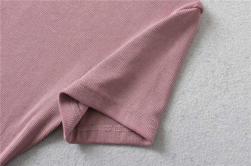 LUNDUNSHIJIA 2024 Summer Sexy Women Basic O-neck Short Sleeve T-shirt Ladies Slim Elasticity Cotton Tee Tops 12 Colors