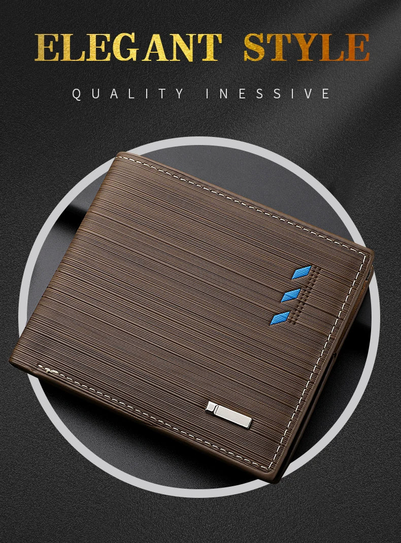 Men's Short PU Leather Wallet, Multi-slot Credit Card Holder Men's Wallet, Casual Wallet for Men