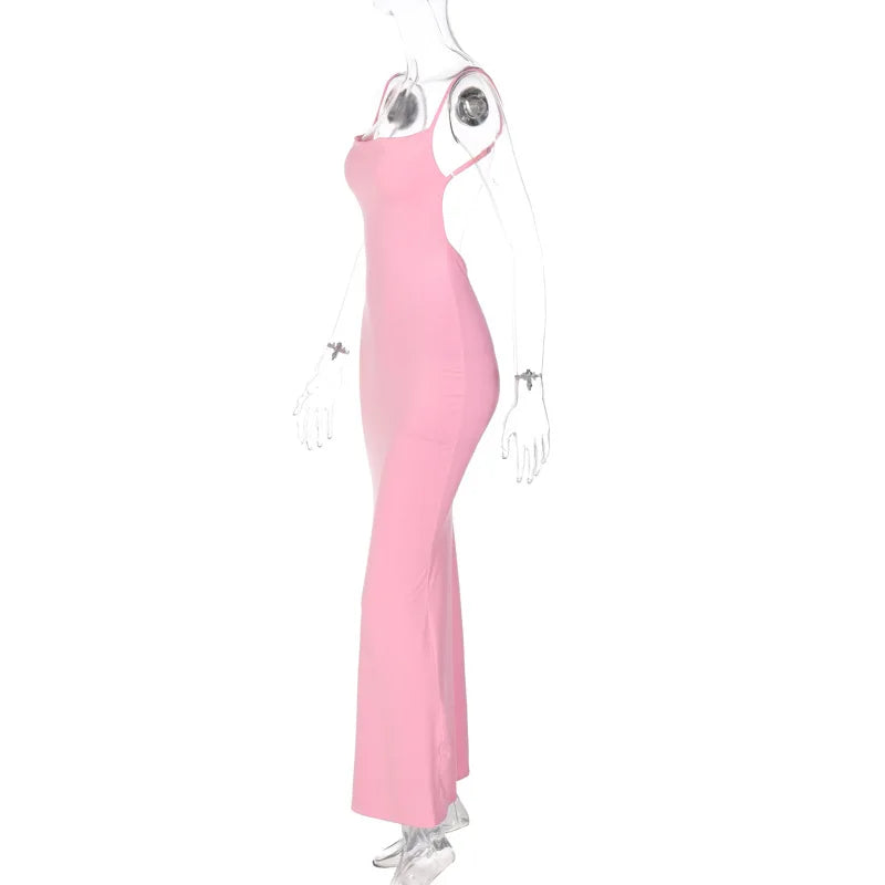 Ladies  Summer Elegant Evening Party Dress Women Sleeveless Backless Maxi Dresses Birthday Night Clubwear Fashion Female Outfits