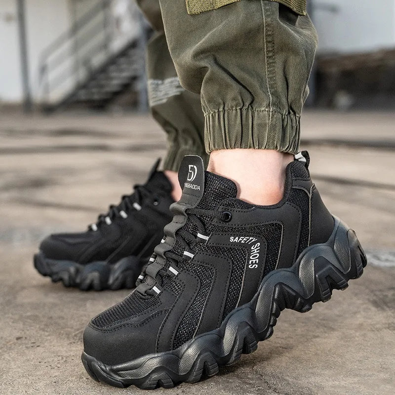New work shoes for all seasons, lightweight, anti smashing, anti stab, anti slip, construction site safety protection shoes