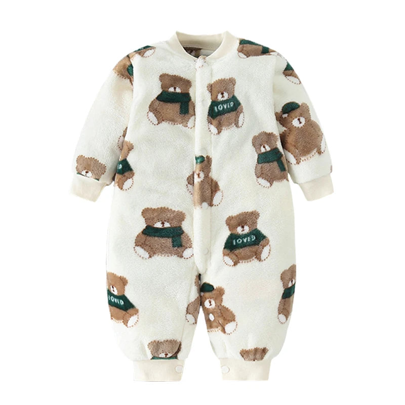 Spring Newborn Baby Clothes Cute Infant Jacket for Baby Jumpsuit for Boys Soft Flannel Bebe Romper Baby Clothes 0-9 Months