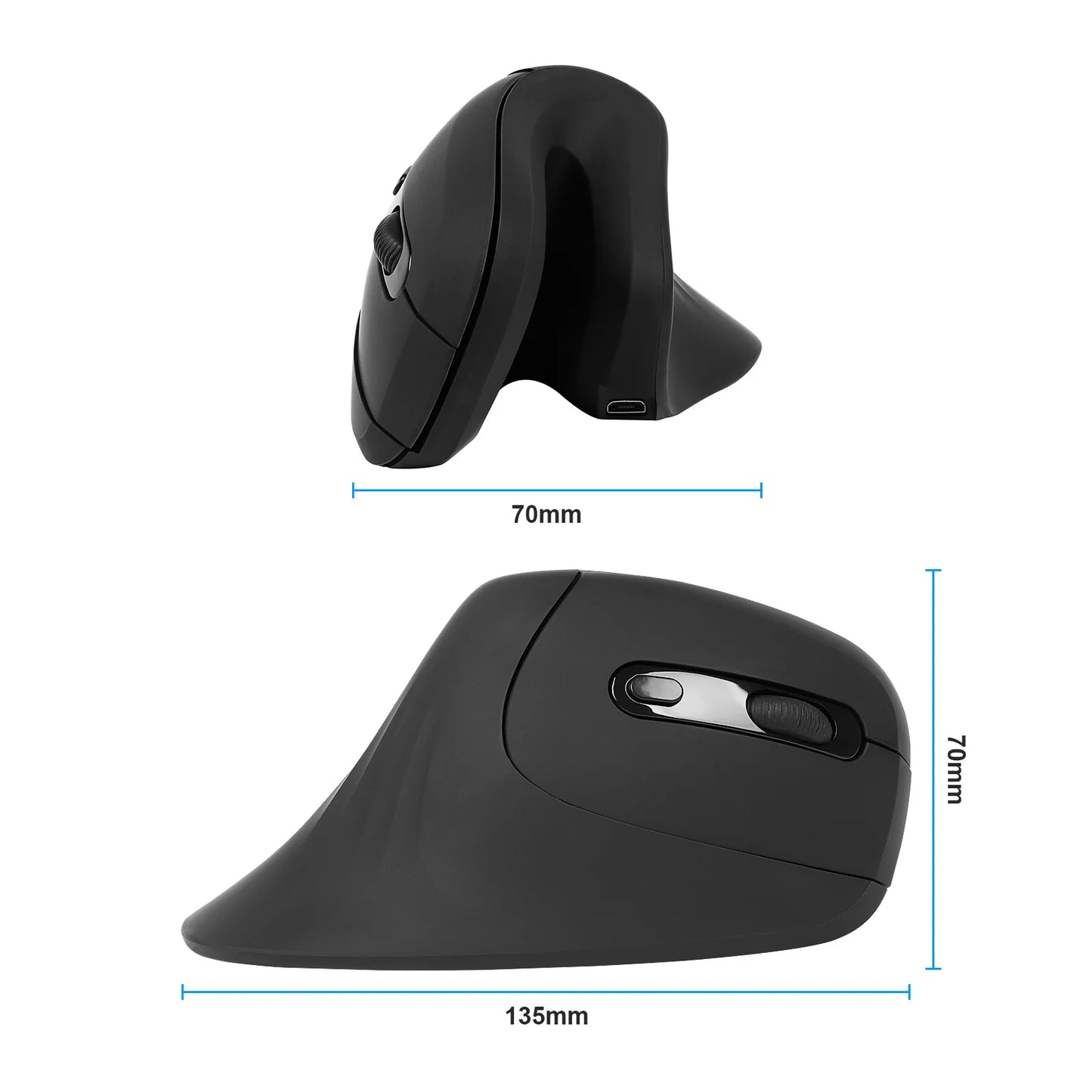 CHYI Vertical Wireless Mouse USB 2.4G Optical Gaming Mice Comfortable Ergonomic Wrist-care Charging Mause Wired Mouse For Laptop