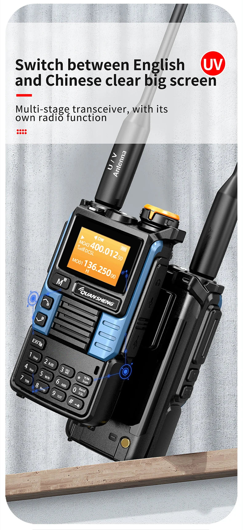 Quansheng UV-K6 Upgrade UV-K5 (99) Interphone 5W Air Band Radio Tyep C Charging UHF VHF DTMF FM Scrambler NOAA Wireless Frequenc