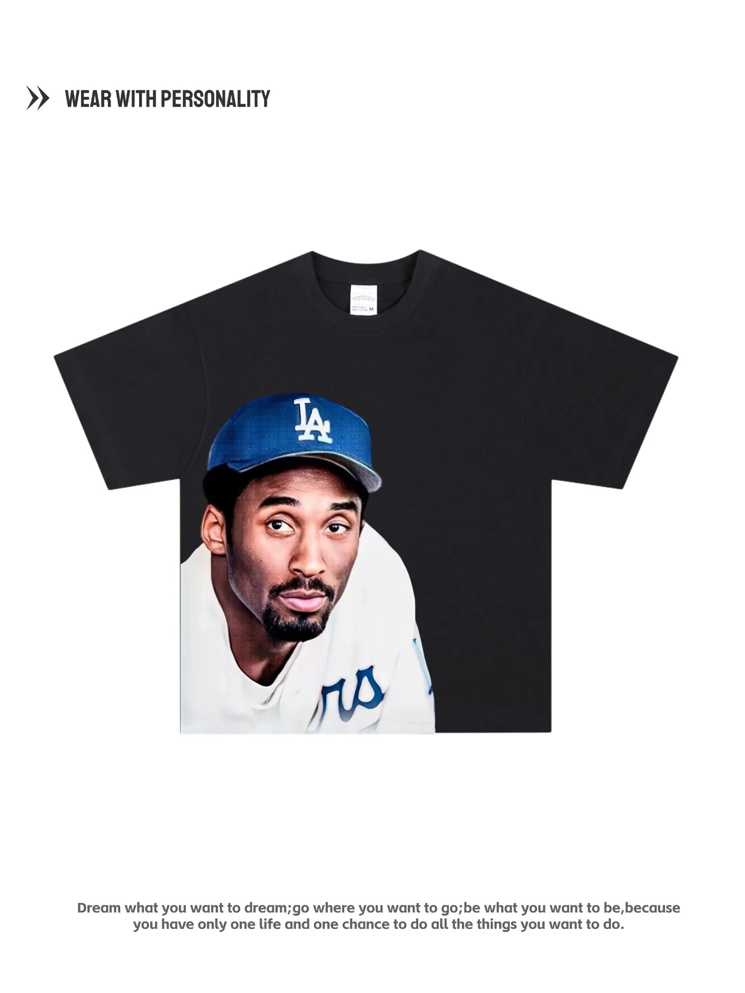 Kobe Kobe Baseball American Retro VTG Cotton Street Loose Basketball Men and Women Short Sleeve Streetwear