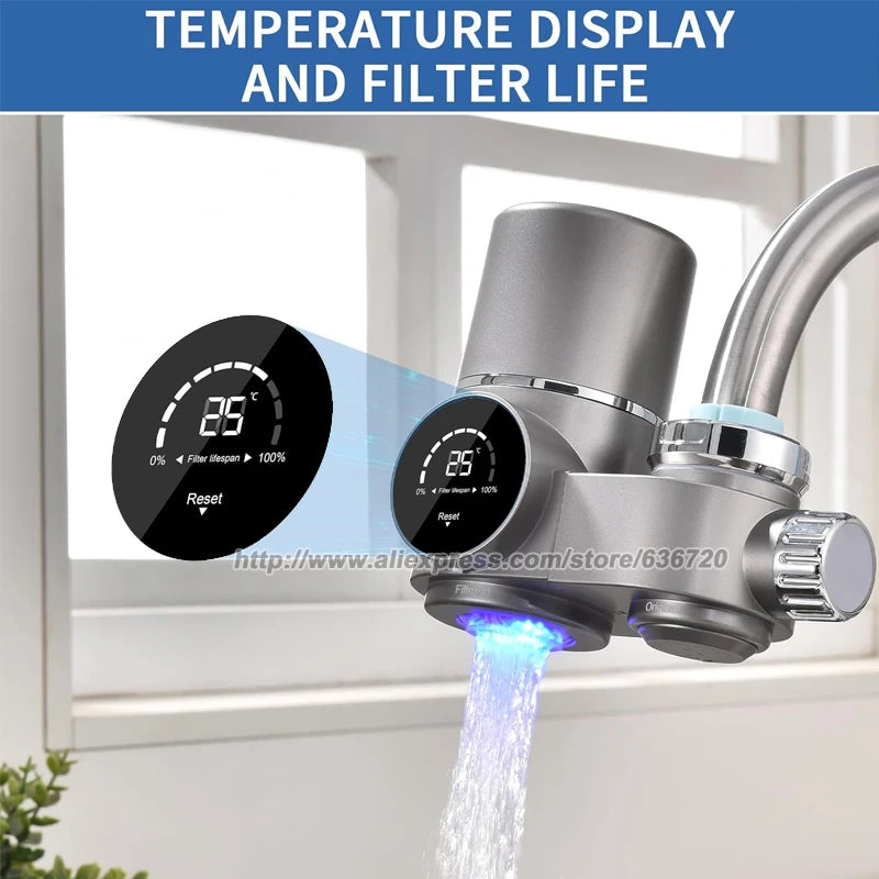 Faucet Mount Water Filter,with UV Light and LED Display Tap Water Purifier, Reduces Lead Chlorine Heavy Metals