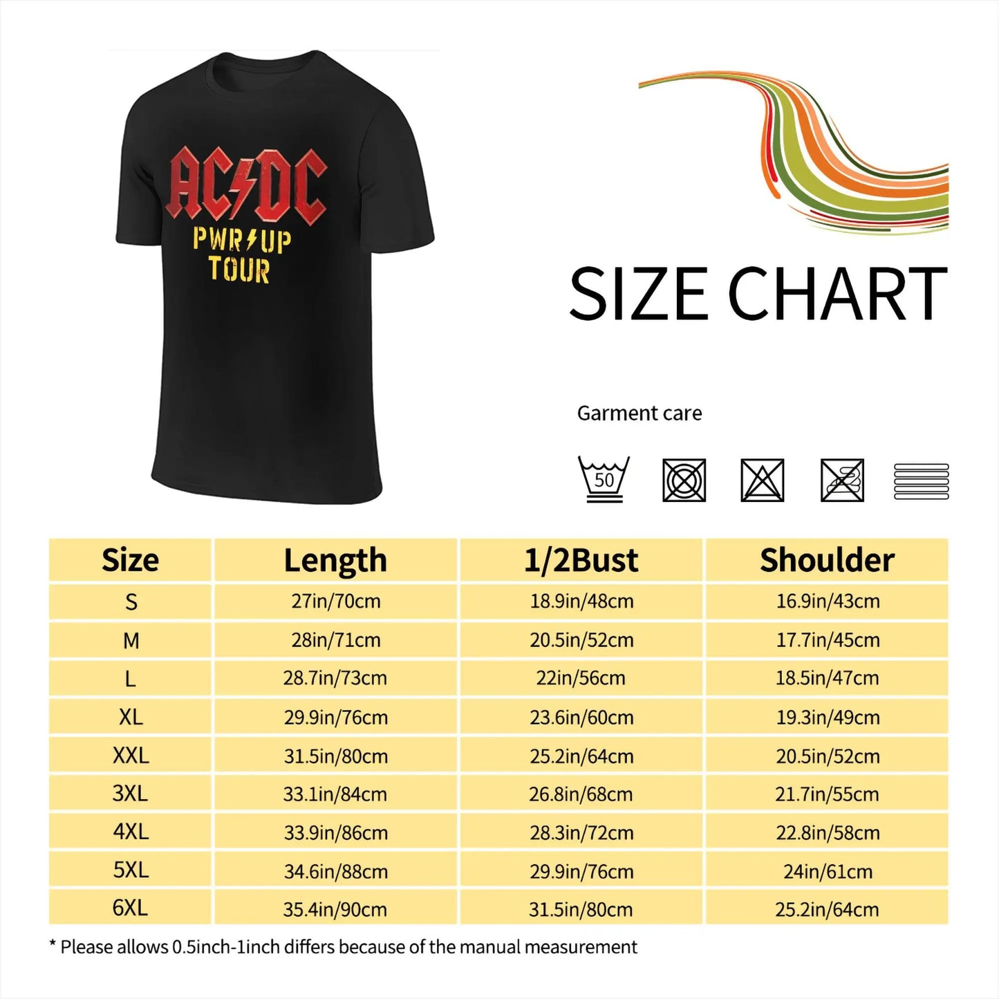 AC Pwr Up World Tour DC EUROPE 2025 Graphic Print T Shirts for Men Women  Pure Cotton  Tee Shirt Clothes