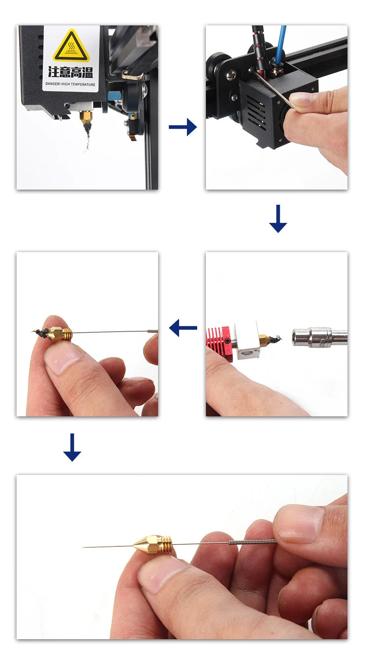 3D Printer Accessories MK8 Nozzle Brass 0.1mm-1.0mm For 1.75/3.0MM Supplies CR10 CR10S Ender-3 Extruder Head 3D Printer Nozzle