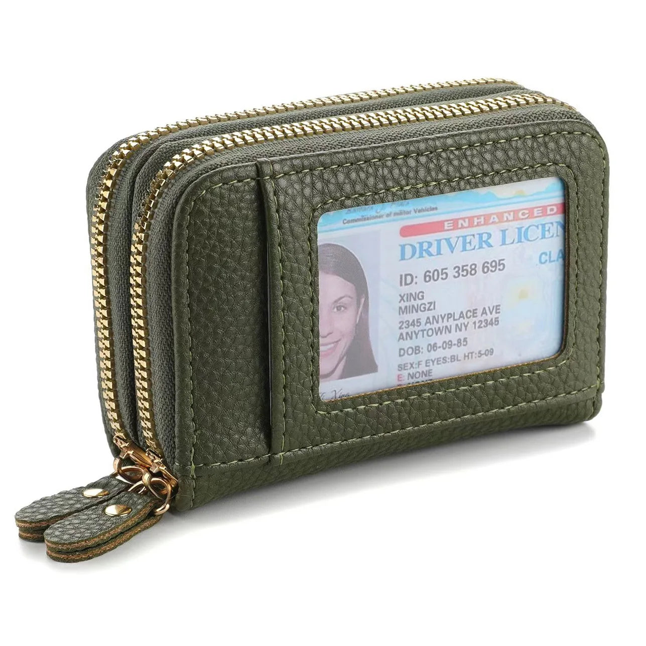 Multi Slot  Holder Fashion Wallet Female Bank Card ID Holder Female PU Leather Protection Case Coin Zipper Wallet