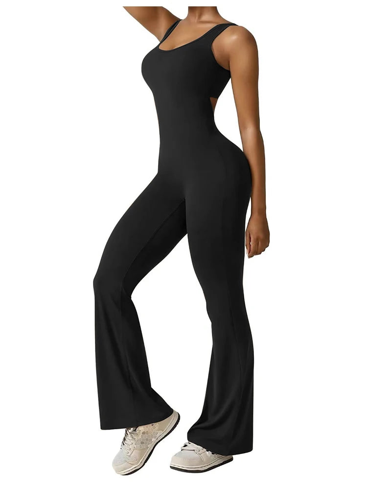 2025 Summer New Women's Slim Hip Lift Backless Bodysuit Sexy Hottie Pullover Bodysuit Sports Yoga Wear