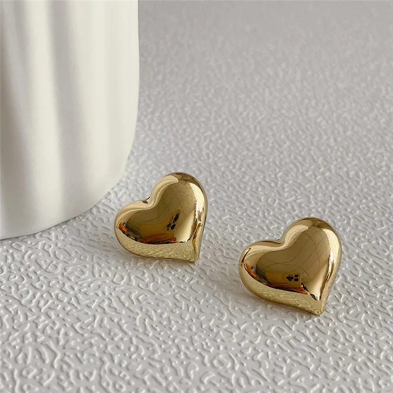 925 Sterling Silver Vintage Gold Round Earrings For Women Trendy Earring Jewelry Prevent Allergy Party Accessories Gift