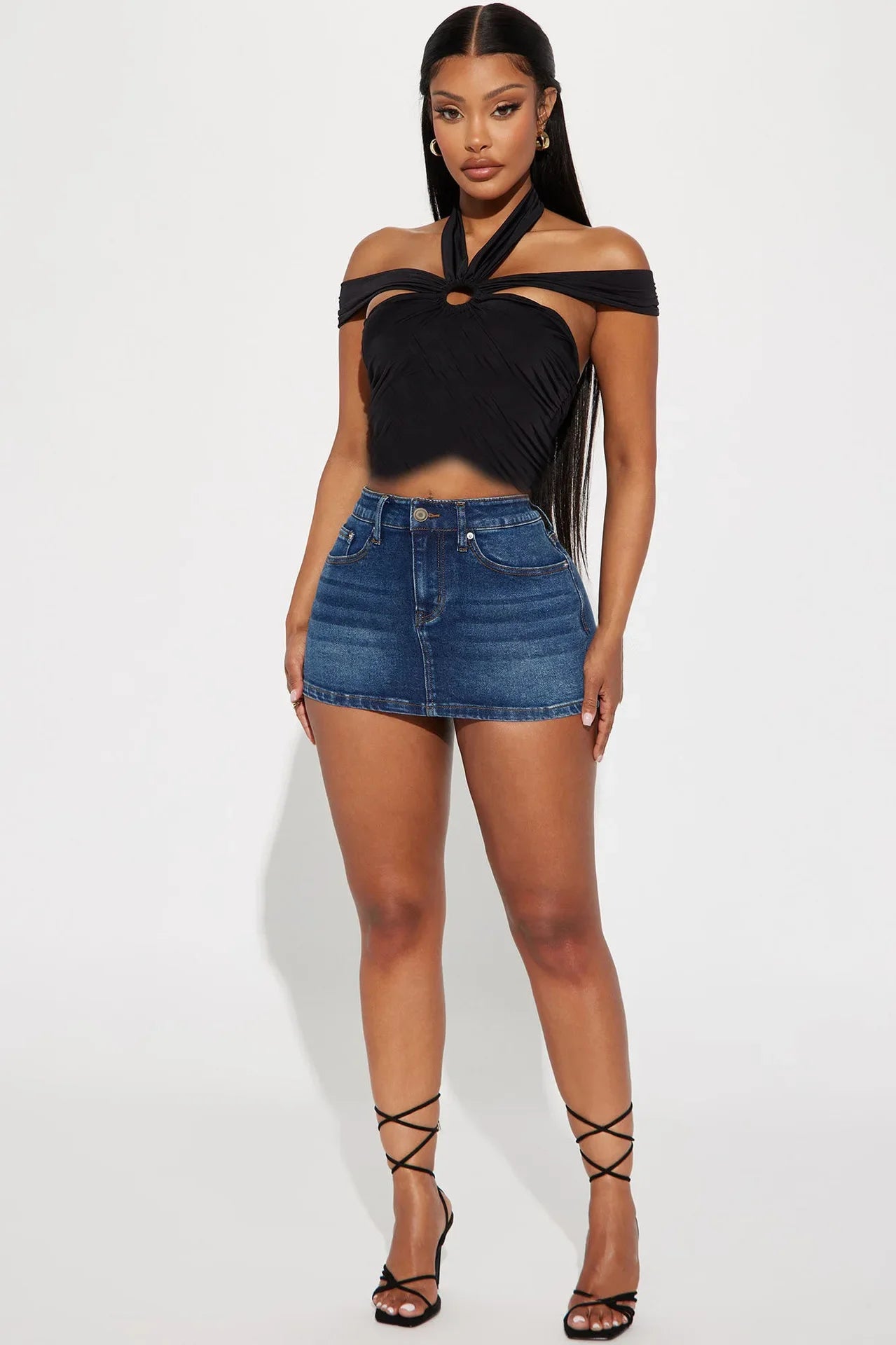 Mini Skirts Women Denim Summer 2025 Vintage Female Simple High Waist Pockets Sexy Streetwear Slim Fit Hip Wrap Short Skirt