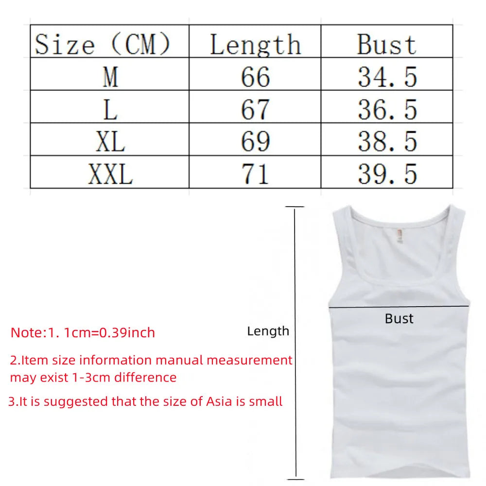 Male Clothes Tank Tops 100% Pure Cotton Sleeveless Fitness T-shirt