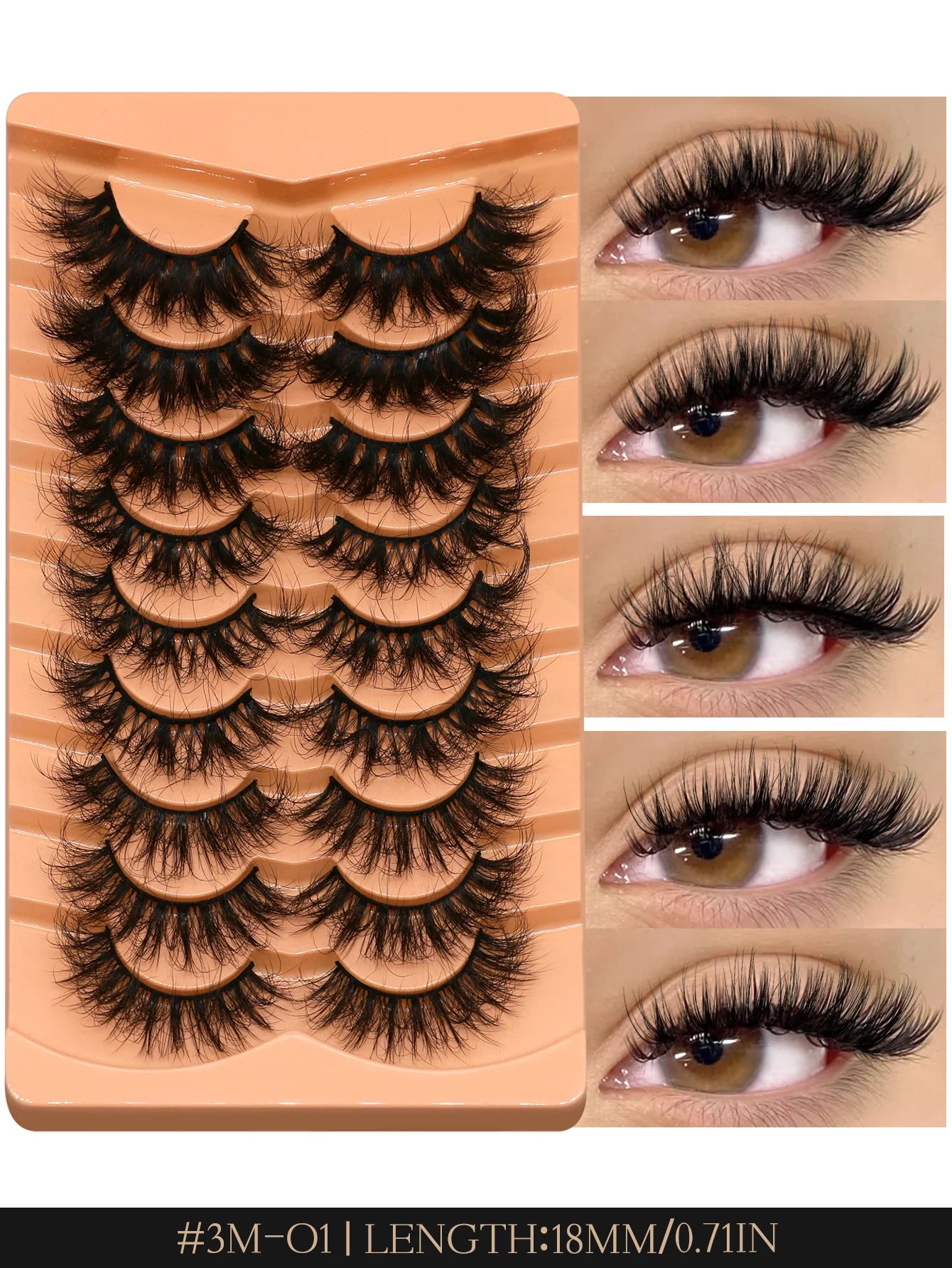 GROINNEYA Cat Eyelashes Fluffy 3D Mink Eyelashes Natural Look False Lashes for Daily Party Wedding Lightweigh Reusable Makeup