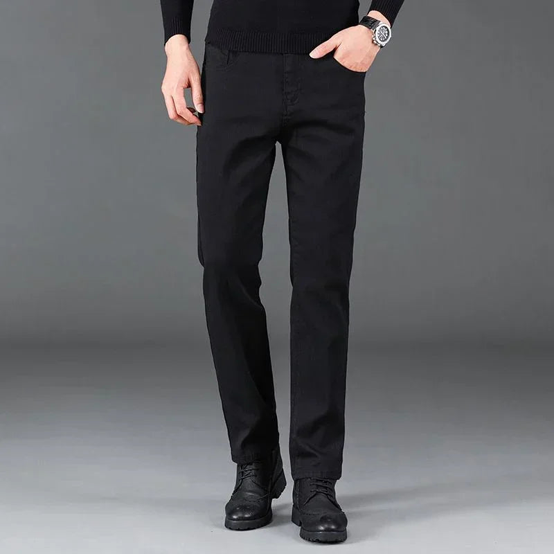Fashion Men Jeans Stretch Straight Leg Casual Slim Fit Denim Pants Male Brand Luxury Design Business Classic Trousers Large Size