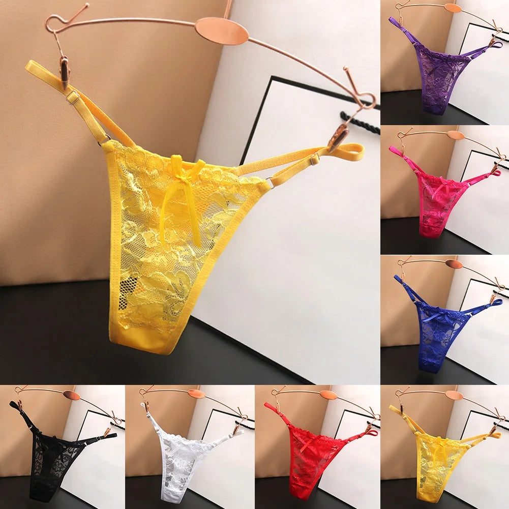 Lace G-string Thongs Ultra-Thin Underwear For Women Panties Sexy Transparent Breathable Lingerie Low Rise Underpants T-Pants