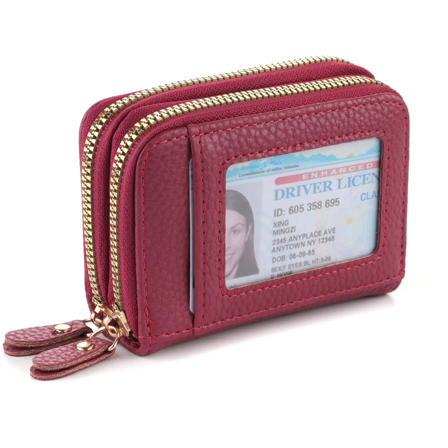 Multi Slot  Holder Fashion Wallet Female Bank Card ID Holder Female PU Leather Protection Case Coin Zipper Wallet