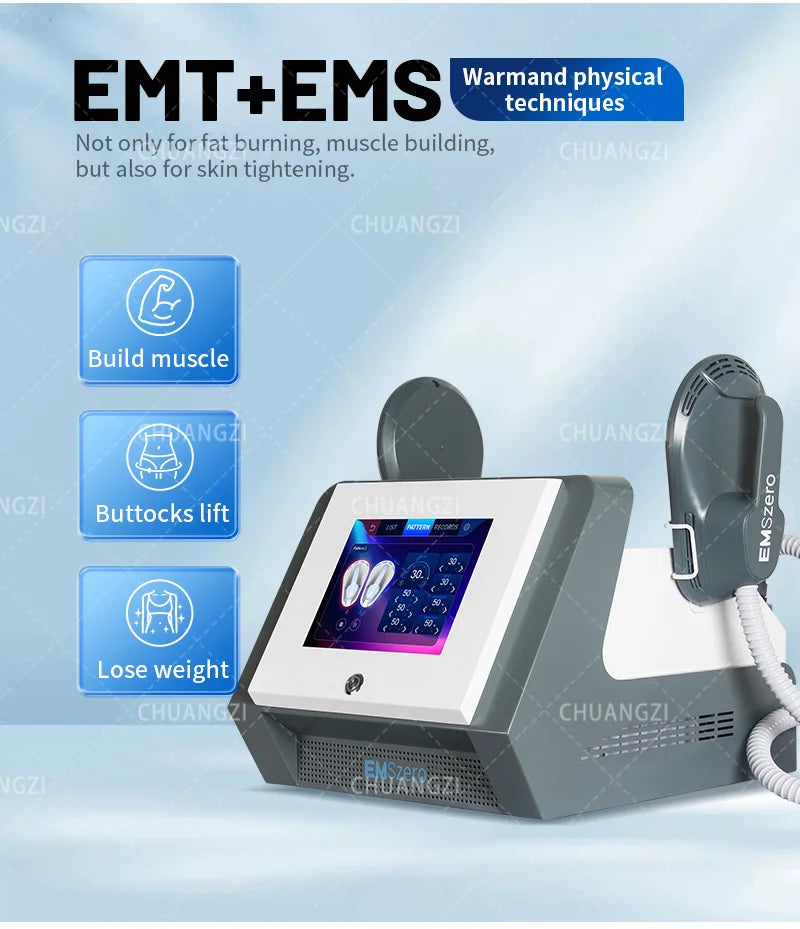 EMS Body Sculpt Machine RF Sculpting Weight Loss Burning Fat Slimming Muscle Stimulation Equipment 6500W HI-EMT MYOslim EMSzero