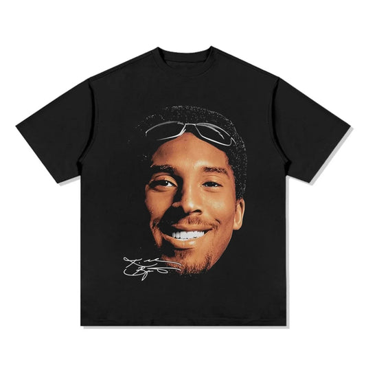 American Professional Basketball Star Pattern Printed T-shirt Trend Casual Loose 100% Cotton Round Neck Short-sleeved T-shirt