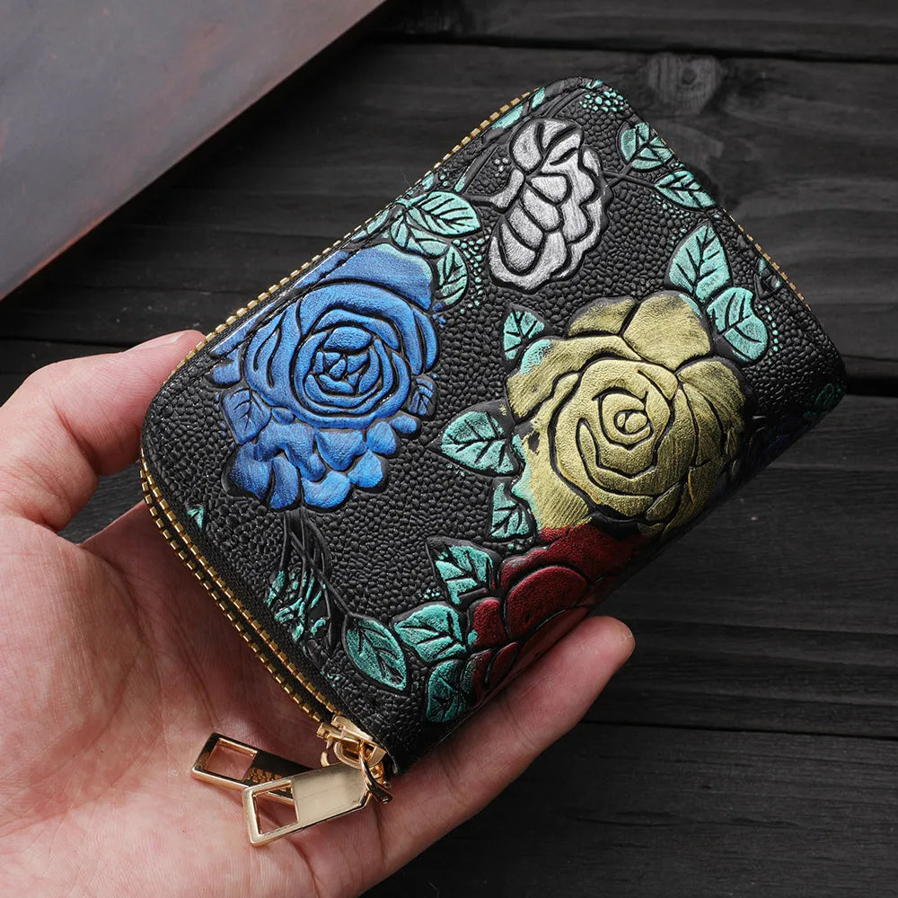 Women's Credit Card Wallet Large Capacity Multi-Card Slot Coin Wallet Double Zipper Credit Card Holder For Women