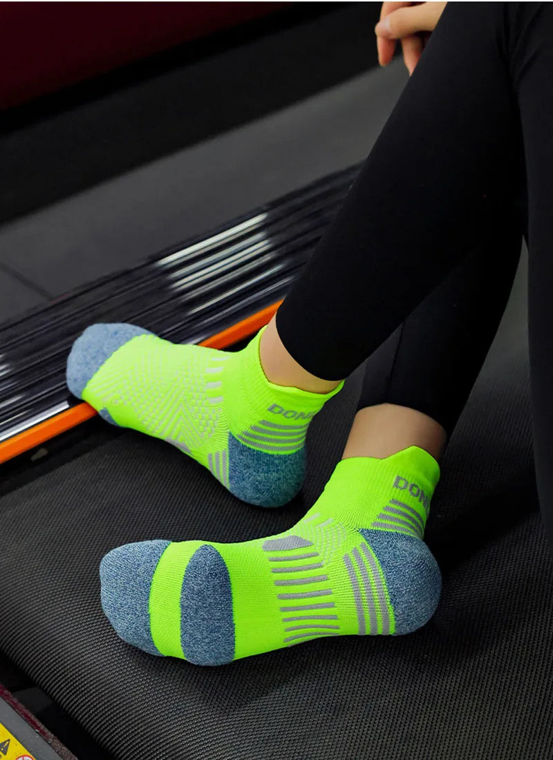 2023 Professional Marathon Running Sock Men Women Sports Fitness Thickened Cushioned Short Tube Low Cut Boat Ankle Socks
