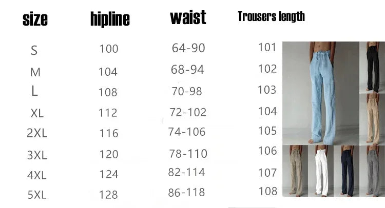Men's Cotton Linen Casual Pants Male Shorts Pants Breathable Trousers Fitness Streetwear for Men Clothing Jogging Autumn Summer