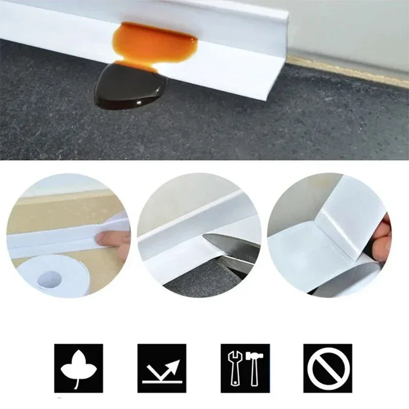 2.2x3.2mPVC Sealing Strip Tape For Bathroom Bath Toilet Kitchen Caulk Tape Self Adhesive Waterproof Wall Sticker Mold Proof Tape