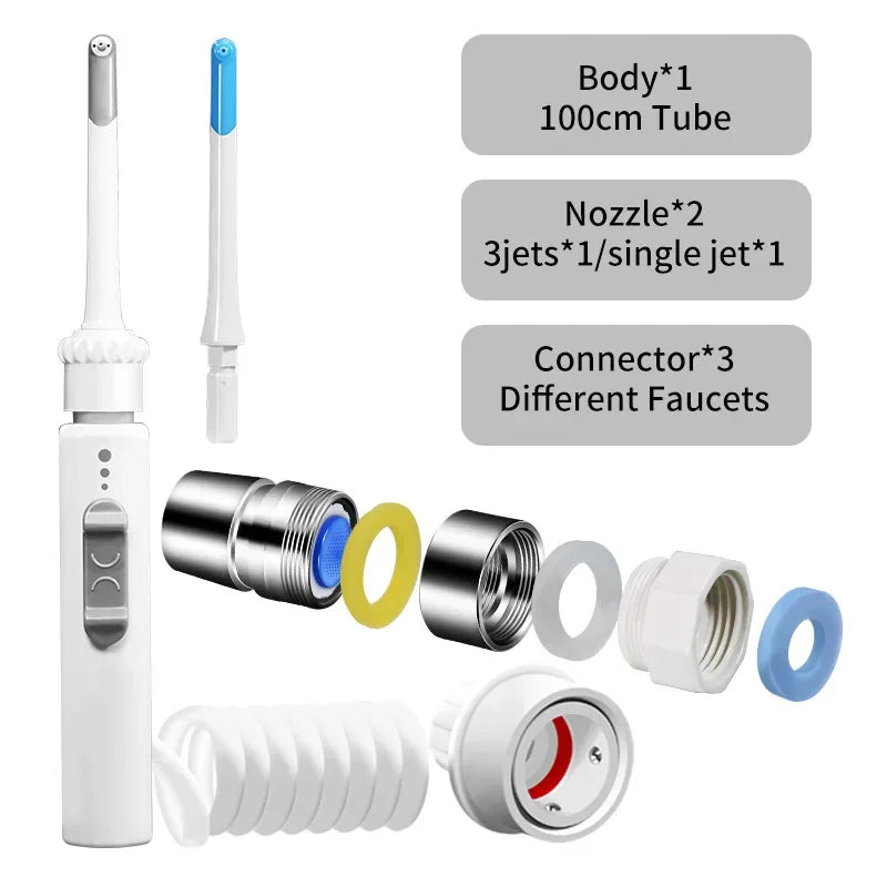 New Faucet Oral Irrigator Dental Water Flosser Non-electric Cordless Teeth Cleaner Water Jet for Teeth Water Pressure Adjustable