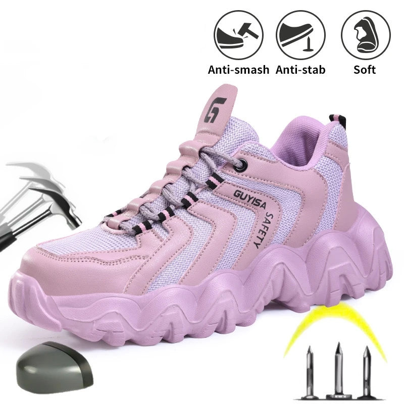 New work shoes for all seasons, lightweight, anti smashing, anti stab, anti slip, construction site safety protection shoes