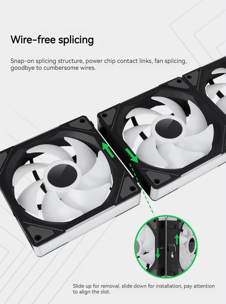 TEUCER 1PCS JM-1 PC Cooling Fan ARGB Mirror Cycle Light Effect 800-2000RPM PWM Water Cooling 360mm Cooler Fan