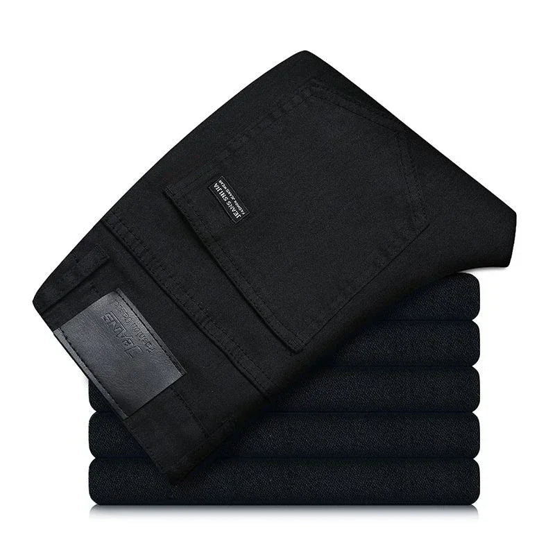 Fashion Men Jeans Stretch Straight Leg Casual Slim Fit Denim Pants Male Brand Luxury Design Business Classic Trousers Large Size