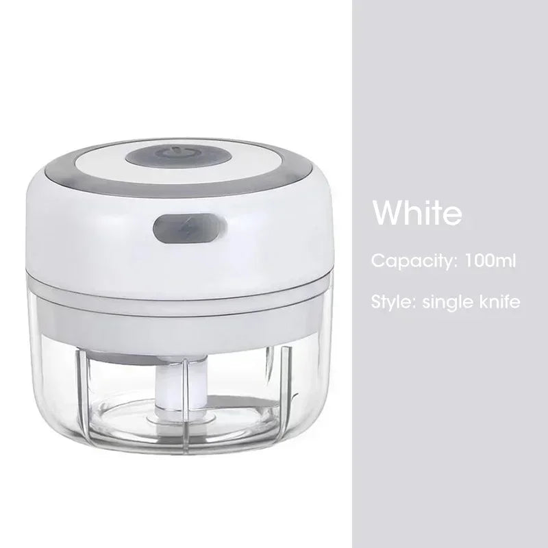 Electric Garlic Chopper, Mini Portable Veggie Chopper, Garlic Grinder Masher Onion Chopper, for Ginger, Chili, Fruit, Meat, etc