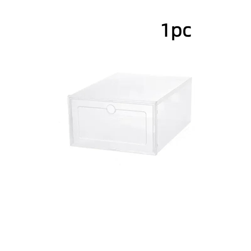 Folder Plastic Shoes Case Thickened Transparent Drawer Case Plastic Shoe Boxes Stackable Box Shoe Organizer Storage Shoe box