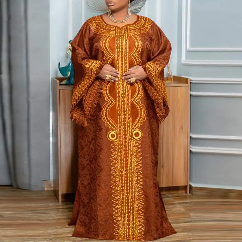 Women Autumn Long Maxi Dress VONDA Long Flare Sleeve Bohemian Printed Vestidos 2024 Vintage Casual Loose Oversized Sundress Robe