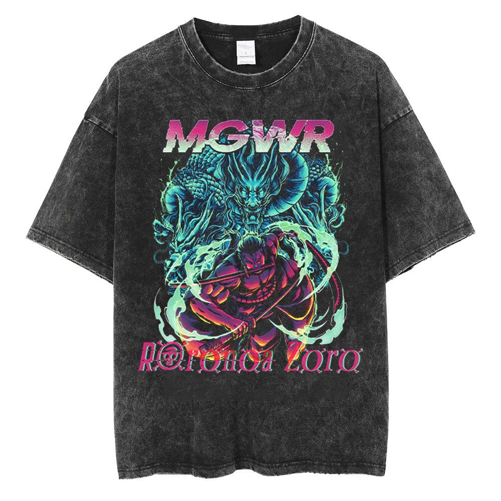 Men Streetwear Tshirt Hip Hop Oversized One Piece Graphic Print Retro T-Shirt Harajuku Summer Short Sleeve T Shirt Cotton Tops
