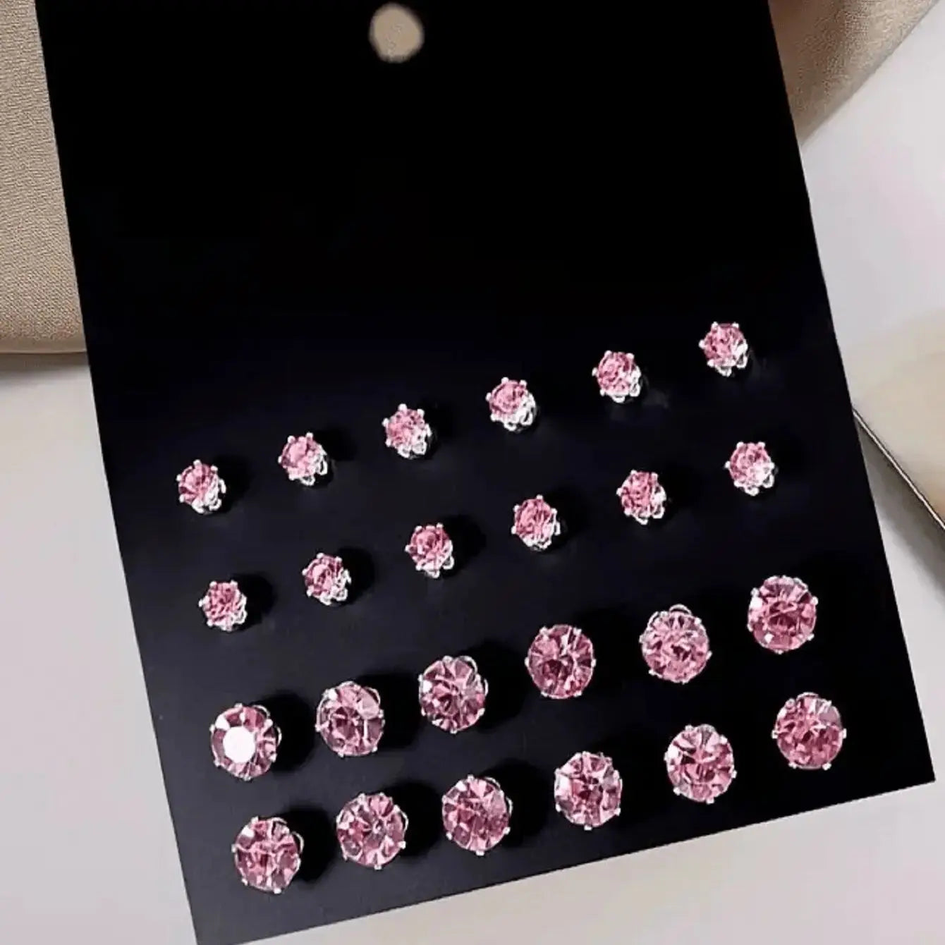12pairs Fashionable Minimalist Cubic Zirconia Sparkly Earrings，Suitable For Holidays, Parties, Dates, Gifts, Everyday Wear