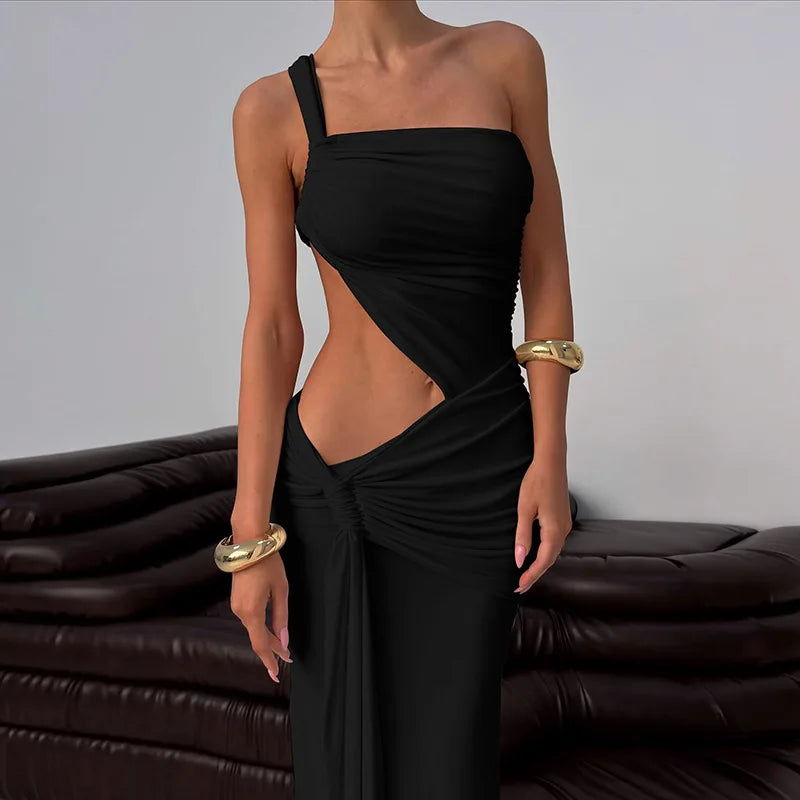 Ladies Summer Elegant Evening Party Dress For Women Sleeveless Backless Hollow Out Sexy Long Dresses Woman Birthday Clubwear