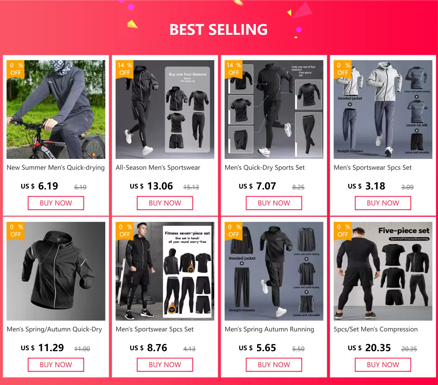 All-Season Men's Sportswear Set/Suit - Tracksuit for Running， Cycling, Fitness & Hiking，gym clothing men， jogging， boxing，5 pcs